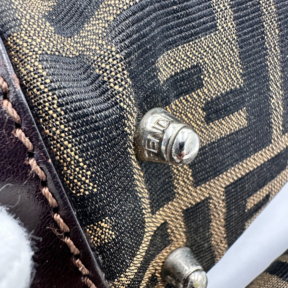 FENDI Zucca Mini Boston Handbag and Compact Wallet Bundle - Picture 9 of 14